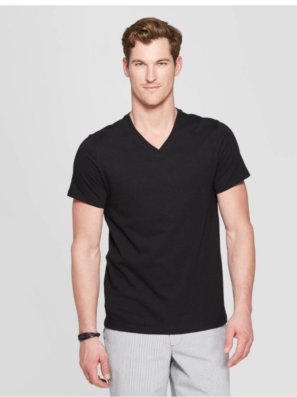 Men's Short Sleeve V-Neck T-Shirt - Goodfellow & Co™ Target Black Large NWOT